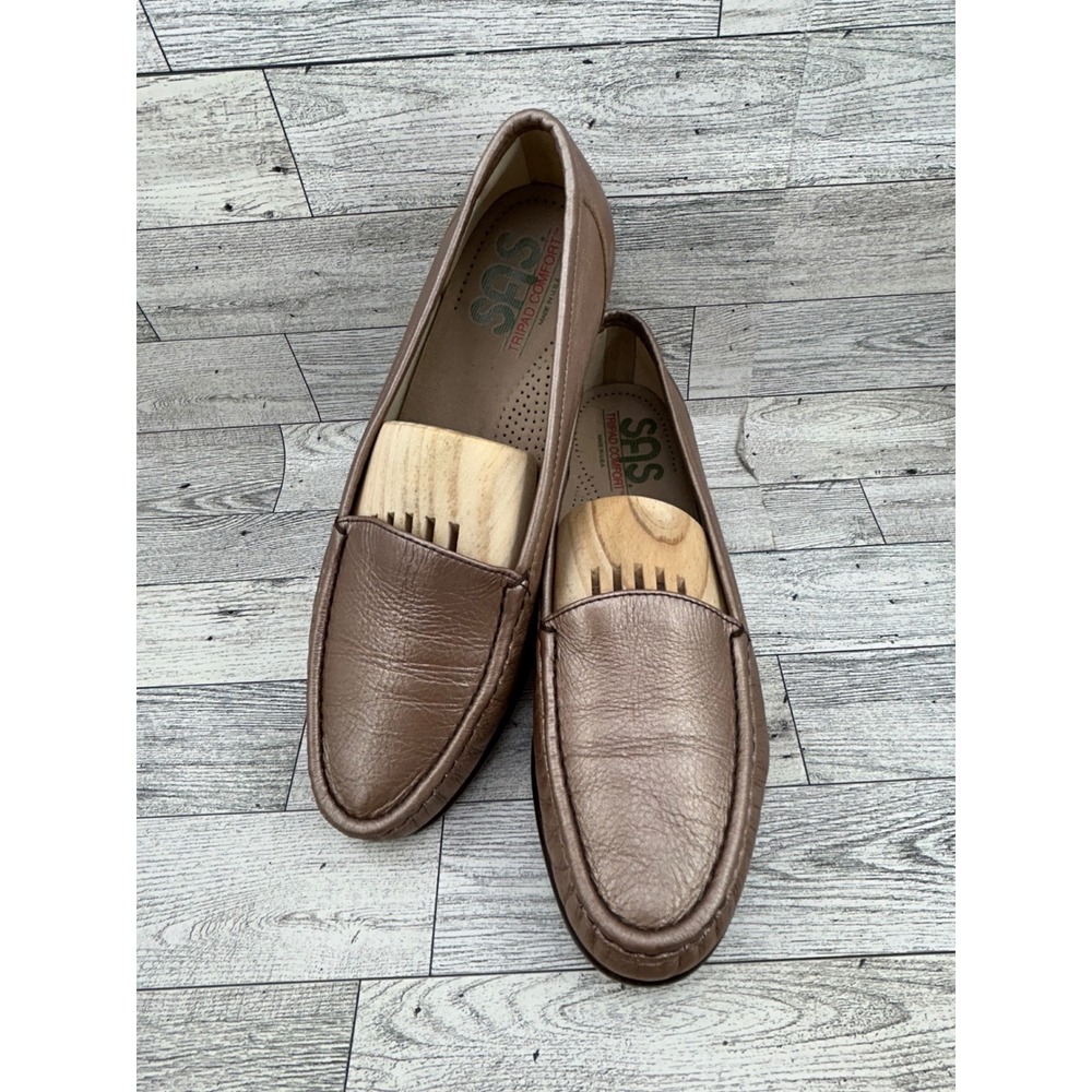 SAS Tripad Comfort Women Sz 8.5 M Metallic Bronze Leather Loafers Made in USA